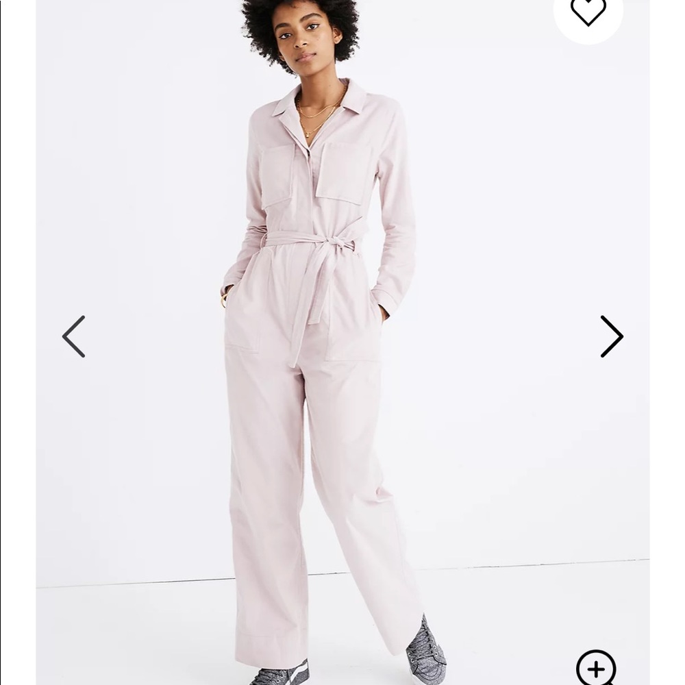 MADEWELL  size 4 corduroy belted jumpsuit pink